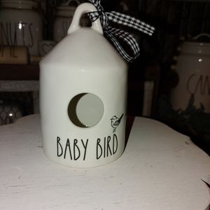 Rae Dunn Large Letter Round Baby Bird Birdhouse